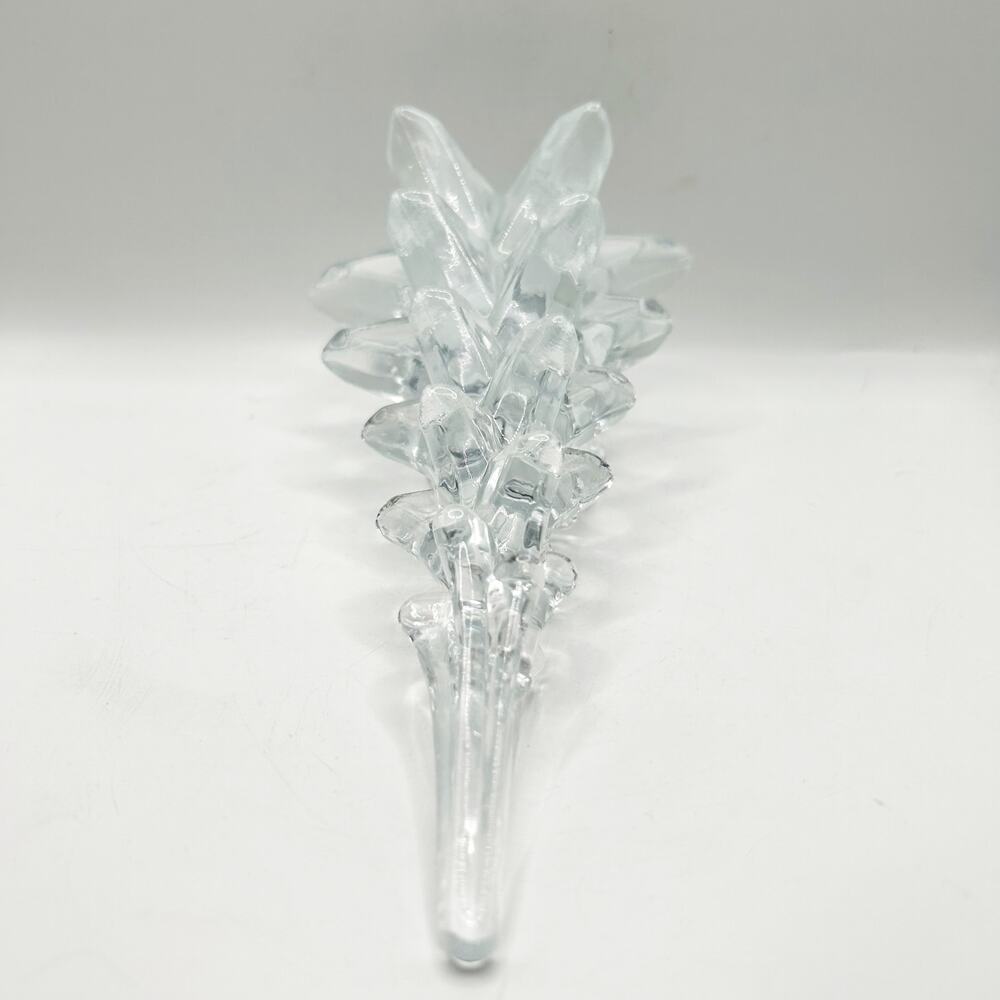 Vintage Crystal Glass Christmas Tree 8” Tall Clear Glass Figurine EUC - Picture 6 of 7